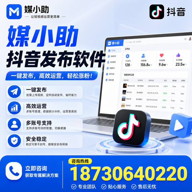 丽江媒小助抖音快手批量发布软件